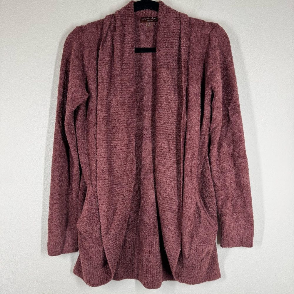 Barefoot Dreams CozyChic Ultra Lite Cardigan Sweater Mauve Purple Size Medium